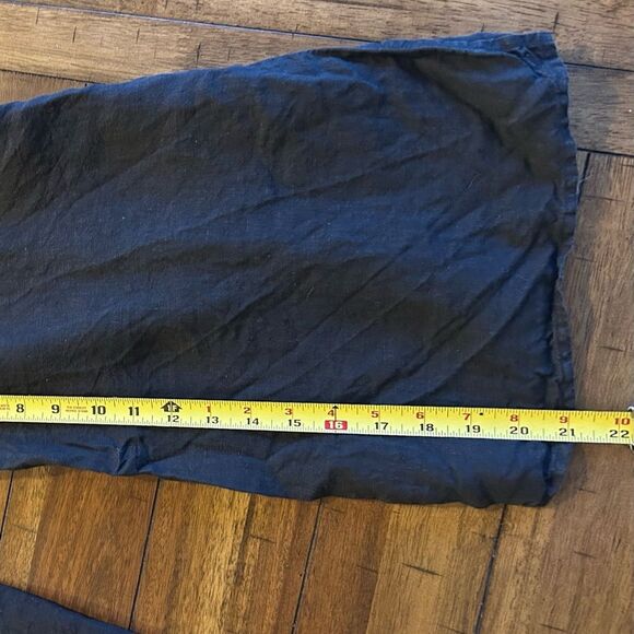 Cloth & Stone Black 100% Linen Short Sleeve Jumpsuit Size Medium Style C6239 - Picture 7 of 12